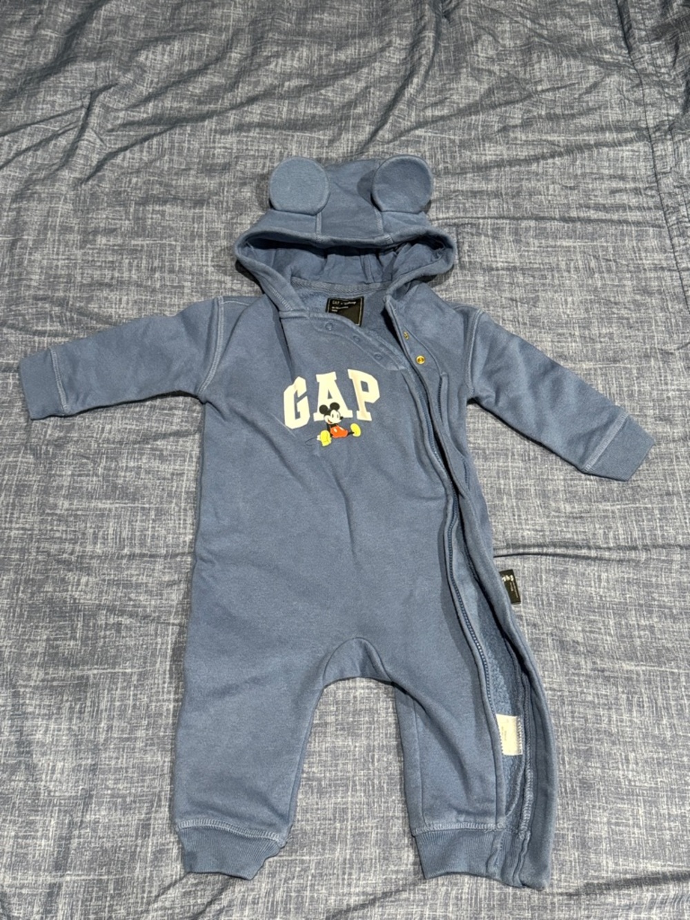 GAP Blue Hooded Mickey Fleece Footie